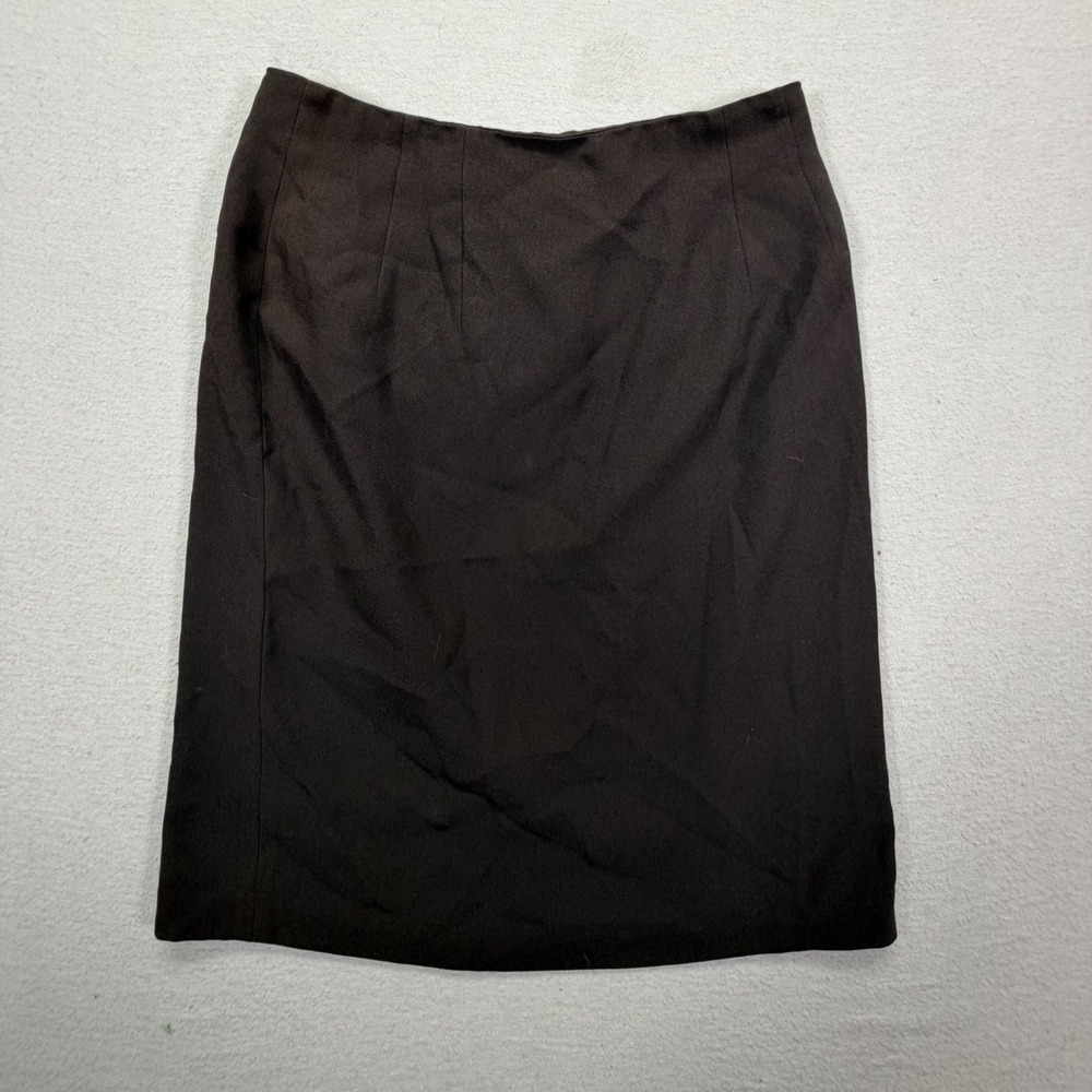 Nygard Collection Pencil Skirt Women 10 Good Brown Triacetate Blend